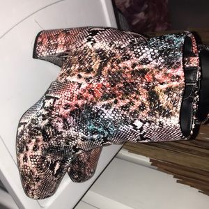 Womens snake skin booties